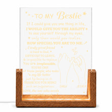 Load image into Gallery viewer, Personalized Acrylic Night Light Custom Bestie Gift with Wood Base