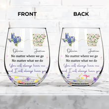 Load image into Gallery viewer, Personalized Stemless Wine Glass Custom State Outline Gift for Friends