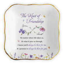 Load image into Gallery viewer, Personalized Lace Square Jewelry Dish Custom Name Gift for Bestie