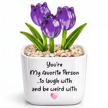 Load image into Gallery viewer, Personalized Glass Tulip Flowers Custom Name Gift for Best Friend