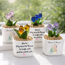 Load image into Gallery viewer, Personalized Glass Tulip Flowers Custom Name Gift for Best Friend