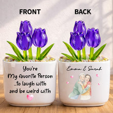 Load image into Gallery viewer, Personalized Glass Tulip Flowers Custom Name Gift for Best Friend