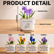 Load image into Gallery viewer, Personalized Glass Tulip Flowers Custom Name Gift for Best Friend