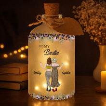 Load image into Gallery viewer, Personalized Frosted Glass Bottle Light Custom Bestie Gift