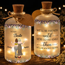 Load image into Gallery viewer, Personalized Frosted Glass Bottle Light Custom Bestie Gift
