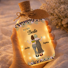 Load image into Gallery viewer, Personalized Frosted Glass Bottle Light Custom Bestie Gift