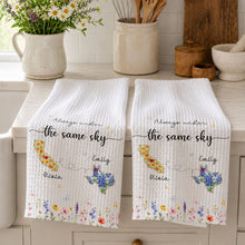 Load image into Gallery viewer, Personalized State Flowers Kitchen Towel Custom Gift for Best Friends