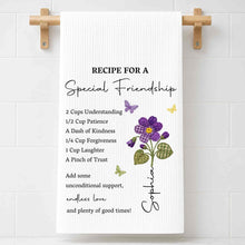 Load image into Gallery viewer, Personalized Birth Month Flower Kitchen Towel Friendship Gift