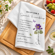 Load image into Gallery viewer, Personalized Birth Month Flower Kitchen Towel Friendship Gift