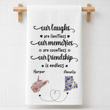 Load image into Gallery viewer, Personalized Kitchen Towel Custom State Art Flower Gift for Best Friends