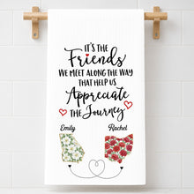 Load image into Gallery viewer, Personalized Floral Kitchen Towel Custom Name Gift for Besties