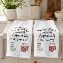Load image into Gallery viewer, Personalized Floral Kitchen Towel Custom Name Gift for Besties