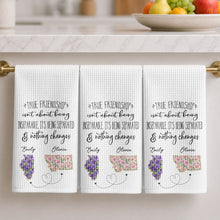 Load image into Gallery viewer, Personalized Kitchen Towel Custom State Art Flowers Friend Gift