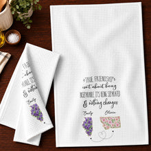 Load image into Gallery viewer, Personalized Kitchen Towel Custom State Art Flowers Friend Gift
