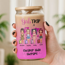 Load image into Gallery viewer, Personalized Glass Can with Lid Custom Friends Travel Gift