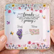 Load image into Gallery viewer, Personalized Floral State Jewelry Dish Custom Gift for Best Friends