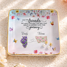 Load image into Gallery viewer, Personalized Floral State Jewelry Dish Custom Gift for Best Friends