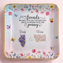 Load image into Gallery viewer, Personalized Floral State Jewelry Dish Custom Gift for Best Friends