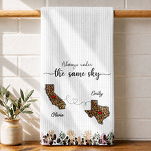 Load image into Gallery viewer, Personalized Kitchen Towel Custom States Hearts Gift for Friends