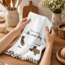 Load image into Gallery viewer, Personalized Kitchen Towel Custom States Hearts Gift for Friends