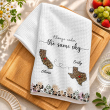 Load image into Gallery viewer, Personalized Kitchen Towel Custom States Hearts Gift for Friends