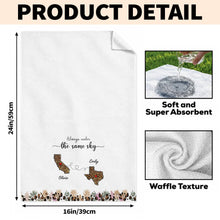 Load image into Gallery viewer, Personalized Kitchen Towel Custom States Hearts Gift for Friends