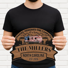 Load image into Gallery viewer, Personalized Wood Sign Custom Name Camping Gift for Family