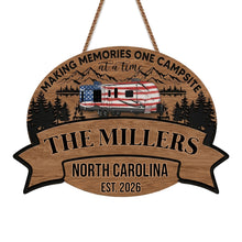 Load image into Gallery viewer, Personalized Wood Sign Custom Name Camping Gift for Family
