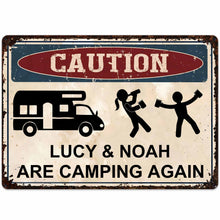 Load image into Gallery viewer, Personalized Metal Sign Custom Name Camping Gift for Him