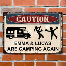Load image into Gallery viewer, Personalized Metal Sign Custom Name Camping Gift for Him