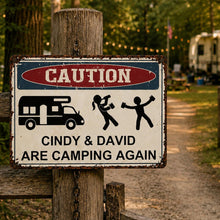 Load image into Gallery viewer, Personalized Metal Sign Custom Name Camping Gift for Him