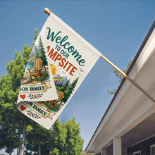 Load image into Gallery viewer, Personalized Double-Sided Garden Flag Custom Family Name Welcome to Our Campsite