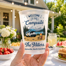 Load image into Gallery viewer, Personalized Frosted Cups Custom Name Campfire Design Gift
