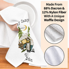 Load image into Gallery viewer, Personalized Kitchen Towel Happy Campers Vintage Camper Gift