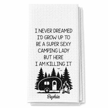 Load image into Gallery viewer, Personalized Kitchen Towel Unique Camping Gift for Her