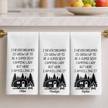 Load image into Gallery viewer, Personalized Kitchen Towel Unique Camping Gift for Her