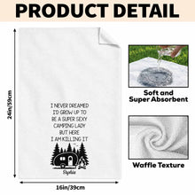 Load image into Gallery viewer, Personalized Kitchen Towel Unique Camping Gift for Her