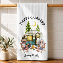 Load image into Gallery viewer, Personalized Kitchen Towel Custom Couple Gift with Camper Van
