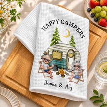 Load image into Gallery viewer, Personalized Kitchen Towel Custom Couple Gift with Camper Van