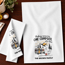 Load image into Gallery viewer, Personalized Kitchen Towel Custom Family Name Camping Gift