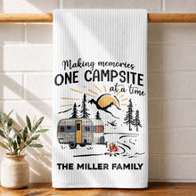 Load image into Gallery viewer, Personalized Kitchen Towel Custom Family Name Camping Gift