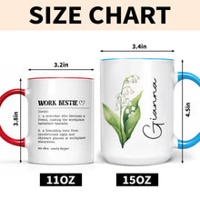 Load image into Gallery viewer, Personalized Accent Mug Work Bestie Definition Custom Gift