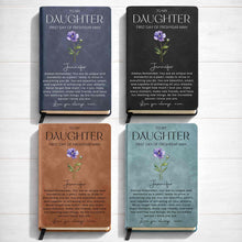 Load image into Gallery viewer, Personalized Leather Journal Birth Flower Gift for Daughter