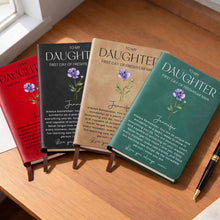 Load image into Gallery viewer, Personalized Leather Journal Birth Flower Gift for Daughter
