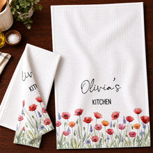 Load image into Gallery viewer, Personalized Kitchen Towel Birth Month Flowers Custom Gift