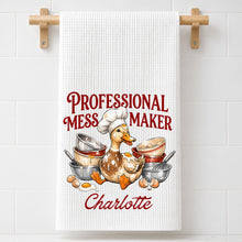 Load image into Gallery viewer, Personalized Kitchen Towel Funny Duck Chef Hat Gift for Mom