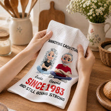 Load image into Gallery viewer, Personalized Couple Kitchen Towel Unique Art Gift for Him & Her