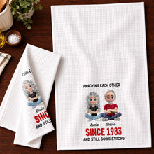 Load image into Gallery viewer, Personalized Couple Kitchen Towel Unique Art Gift for Him & Her
