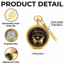 Load image into Gallery viewer, Personalized Gold Pocket Watch Custom Name Anniversary Gift
