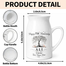Load image into Gallery viewer, Personalized Ceramic Flower Vase Custom Message for Anniversary